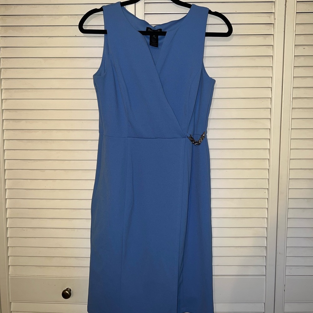 Enfocus Studio Women’s Asymmetrical Light Blue Business Professional Dress